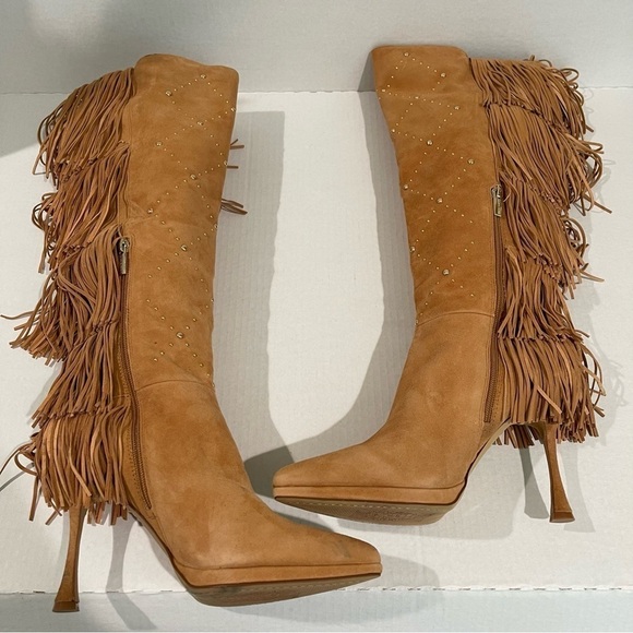Women’s Vince Camuto Tan Fringe Panaryaz Knee High Boots Size 8.5 US! - Picture 9 of 9